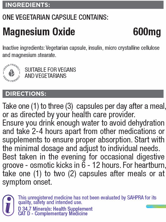 Magnesium Oxide (Regular Bowel Movement)